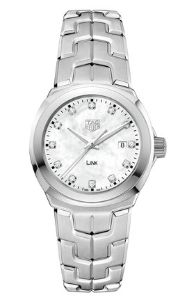 Женские часы TAG HEUER бесцветного цвета, арт. WBC1312.BA0600 | Фото 1 (Материал корпуса: Сталь; Цвет циферблата: Перламутровый; Механизм: Кварц)