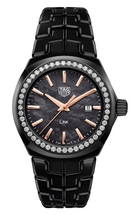 Женские часы TAG HEUER бесцветного цвета, арт. WBC1390.BH0744 | Фото 1 (Материал корпуса: Титан; Цвет циферблата: Чёрный; Механизм: Кварц)