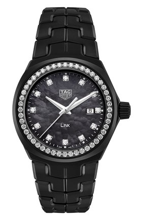 Женские часы TAG HEUER бесцветного цвета, арт. WBC1394.BH0745 | Фото 1 (Материал корпуса: Титан; Цвет циферблата: Чёрный; Механизм: Кварц)