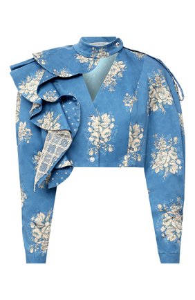 Женский жакет ULYANA SERGEENKO синего цвета по цене 149500 руб., арт. GBT002SS20P (0201т20) | Фото 1 Женский жакет ULYANA SERGEENKO синего цвета, арт. GBT002SS20P (0201т20) | Фото 1