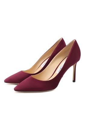 Женская замшевые туфли romy 85 JIMMY CHOO бордового цвета по цене 47850 руб., арт. R0MY 85/SUE | Фото 1 Женская замшевые туфли romy 85 JIMMY CHOO бордового цвета, арт. R0MY 85/SUE | Фото 1