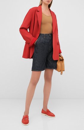 Женские замшевые лоферы summer charms walk LORO PIANA кораллового цвета по цене 56300 руб., арт. FAE5444 | Фото 2 Женские замшевые лоферы summer charms walk LORO PIANA кораллового цвета, арт. FAE5444 | Фото 2