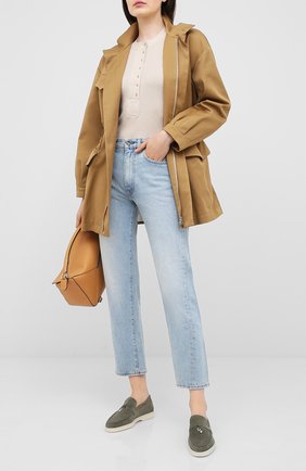 Женские замшевые лоферы summer charms walk LORO PIANA зеленого цвета по цене 56300 руб., арт. FAE5444 | Фото 2 Женские замшевые лоферы summer charms walk LORO PIANA зеленого цвета, арт. FAE5444 | Фото 2