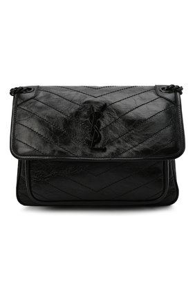 Женская сумка niki medium SAINT LAURENT черного цвета, арт. 633184/0EN08 | Фото 1 (Ремень/цепочка: На ремешке; Материал: Натуральная кожа; Сумки-технические: Сумки через плечо; Размер: medium)