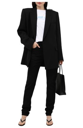 Женская хлопковая футболка HELMUT LANG белого цвета по цене 15050 руб., арт. I04HW513 | Фото 2 Женская хлопковая футболка HELMUT LANG белого цвета, арт. I04HW513 | Фото 2