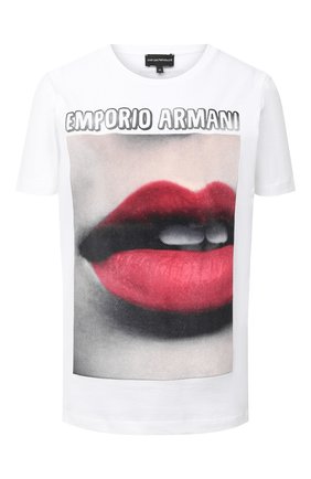 Женская хлопковая футболка EMPORIO ARMANI белого цвета по цене 13700 руб., арт. 6H2T7S/2J53Z | Фото 1 Женская хлопковая футболка EMPORIO ARMANI белого цвета, арт. 6H2T7S/2J53Z | Фото 1