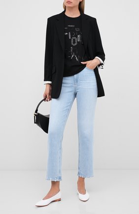 Женская футболка EMPORIO ARMANI черного цвета по цене 19850 руб., арт. 6H2T7R/2J4CZ | Фото 2 Женская футболка EMPORIO ARMANI черного цвета, арт. 6H2T7R/2J4CZ | Фото 2