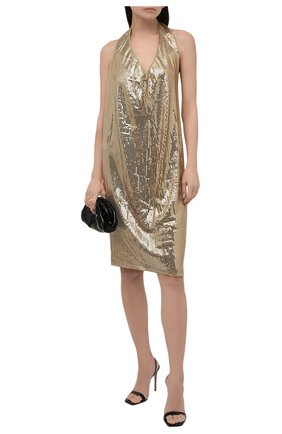 Женское платье из вискозы BOTTEGA VENETA золотого цвета по цене 413000 руб., арт. 620392/VKSI0 | Фото 2 Женское платье из вискозы BOTTEGA VENETA золотого цвета, арт. 620392/VKSI0 | Фото 2