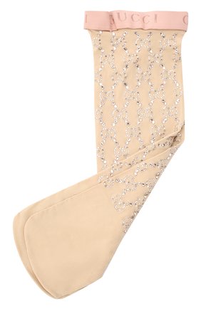 Женские носки GUCCI бежевого цвета, арт. 615538/3G354 | Фото 1 (Материал внешний: Синтетический материал)