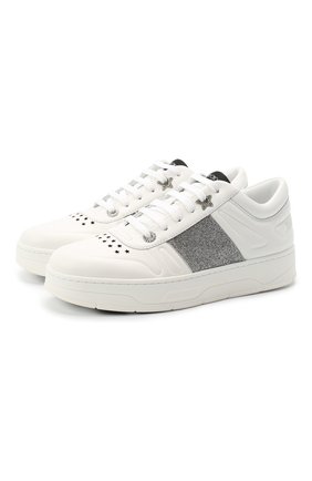 Женские кожаные кеды hawaii JIMMY CHOO белого цвета по цене 33400 руб., арт. HAWAII/F/FAF | Фото 1 Женские кожаные кеды hawaii JIMMY CHOO белого цвета, арт. HAWAII/F/FAF | Фото 1