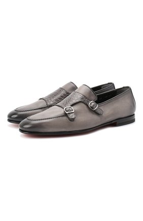 Мужские кожаные лоферы SANTONI серого цвета по цене 115000 руб., арт. MCNC16848SA3SNEBG56/AMIS | Фото 1 Мужские кожаные лоферы SANTONI серого цвета, арт. MCNC16848SA3SNEBG56/AMIS | Фото 1 (Материал внутренний: Натуральная кожа; Стили: Классический)