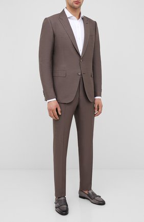 Мужские кожаные лоферы SANTONI серого цвета по цене 115000 руб., арт. MCNC16848SA3SNEBG56/AMIS | Фото 2 Мужские кожаные лоферы SANTONI серого цвета, арт. MCNC16848SA3SNEBG56/AMIS | Фото 2 (Материал внутренний: Натуральная кожа; Стили: Классический)