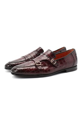Мужские монки из кожи аллигатора SANTONI PRECIOUS бордового цвета по цене 358000 руб., арт. MPNC17194SA3ECW0Q34/AMIS | Фото 1 Мужские монки из кожи аллигатора SANTONI PRECIOUS бордового цвета, арт. MPNC17194SA3ECW0Q34/AMIS | Фото 1