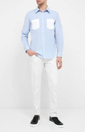Мужская хлопковая рубашка HELMUT LANG белого цвета по цене 37600 руб., арт. K04HM508 | Фото 2 Мужская хлопковая рубашка HELMUT LANG белого цвета, арт. K04HM508 | Фото 2