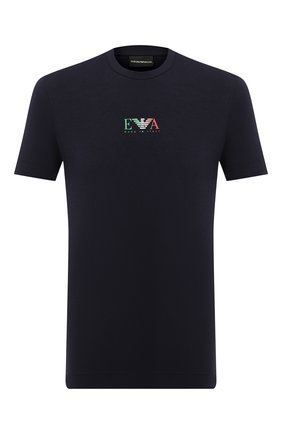Мужская хлопковая футболка EMPORIO ARMANI темно-синего цвета по цене 11850 руб., арт. 6H1T71/1J11Z | Фото 1 Мужская хлопковая футболка EMPORIO ARMANI темно-синего цвета, арт. 6H1T71/1J11Z | Фото 1