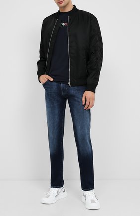 Мужская хлопковая футболка EMPORIO ARMANI темно-синего цвета по цене 11850 руб., арт. 6H1T71/1J11Z | Фото 2 Мужская хлопковая футболка EMPORIO ARMANI темно-синего цвета, арт. 6H1T71/1J11Z | Фото 2