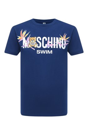 Мужская хлопковая футболка MOSCHINO темно-синего цвета по цене 14300 руб., арт. V1909/2303 | Фото 1 Мужская хлопковая футболка MOSCHINO темно-синего цвета, арт. V1909/2303 | Фото 1