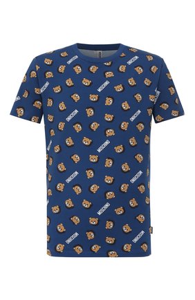 Мужские хлопковая футболка MOSCHINO синего цвета по цене 11650 руб., арт. A1908/8105 | Фото 1 Мужские хлопковая футболка MOSCHINO синего цвета, арт. A1908/8105 | Фото 1