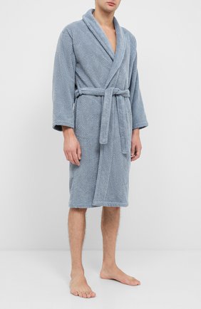 Мужской хлопковый халат FRETTE синего цвета по цене 14500 руб., арт. FR6243 D2060 G02L | Фото 2 Мужской хлопковый халат FRETTE синего цвета, арт. FR6243 D2060 G02L | Фото 2