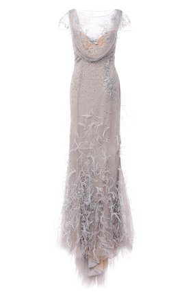 Женское платье-макси MARCHESA серебряного цвета по цене 964000 руб., арт. M29808 | Фото 1 Женское платье-макси MARCHESA серебряного цвета, арт. M29808 | Фото 1