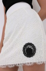 Женская юбка ULYANA SERGEENKO белого цвета, арт. GNC002SS20P (0507т20) | Фото 5 (Длина Ж (юбки, платья, шорты): Мини; Материал внешний: Синтетический материал; Женское Кросс-КТ: Юбка-одежда)