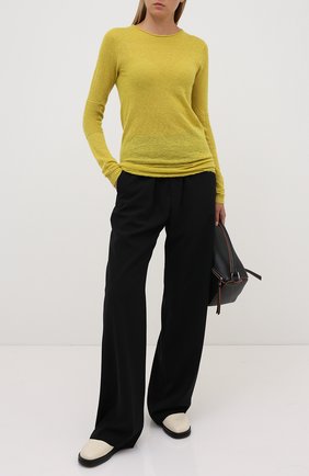 Женская пуловер RICK OWENS желтого цвета по цене 35650 руб., арт. RP20F2632/KAI | Фото 2 Женская пуловер RICK OWENS желтого цвета, арт. RP20F2632/KAI | Фото 2