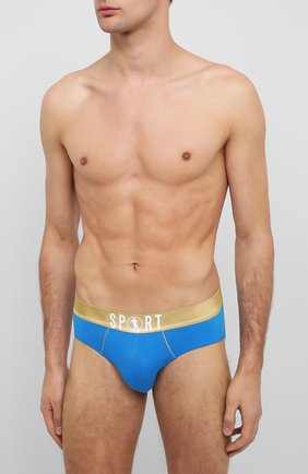 Мужские хлопковые брифы DIRK BIKKEMBERGS голубого цвета по цене 3505 руб., арт. VBKT04828 | Фото 2 Мужские хлопковые брифы DIRK BIKKEMBERGS голубого цвета, арт. VBKT04828 | Фото 2