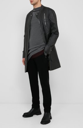 Мужские брюки из хлопка и шерсти RICK OWENS черного цвета по цене 88350 руб., арт. RU20F3374/WCF | Фото 2 Мужские брюки из хлопка и шерсти RICK OWENS черного цвета, арт. RU20F3374/WCF | Фото 2 (Длина (брюки, джинсы): Стандартные; Материал внешний: Хлопок, Шерсть; Материал подклада: Купро; Случай: Повседневный; Стили: Минимализм)