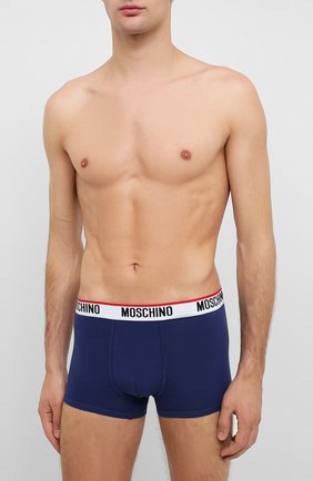 Мужские комплект из двух боксеров MOSCHINO темно-синего цвета по цене 4995 руб., арт. A4751/8119 | Фото 2 Мужские комплект из двух боксеров MOSCHINO темно-синего цвета, арт. A4751/8119 | Фото 2