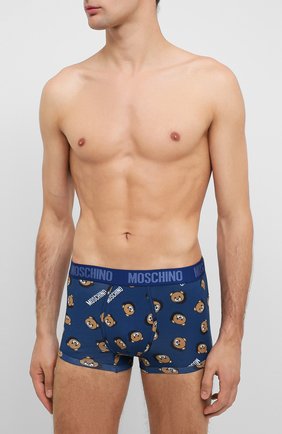 Мужские хлопковые боксеры MOSCHINO синего цвета по цене 5975 руб., арт. A4726/8105 | Фото 2 Мужские хлопковые боксеры MOSCHINO синего цвета, арт. A4726/8105 | Фото 2