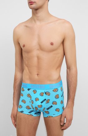 Мужские хлопковые боксеры MOSCHINO голубого цвета по цене 5975 руб., арт. A4726/8105 | Фото 2 Мужские хлопковые боксеры MOSCHINO голубого цвета, арт. A4726/8105 | Фото 2