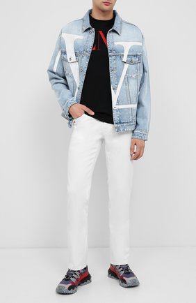 Мужская хлопковая футболка VALENTINO черного цвета по цене 33650 руб., арт. UV3MG03B5FN | Фото 2 Мужская хлопковая футболка VALENTINO черного цвета, арт. UV3MG03B5FN | Фото 2