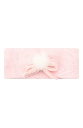 Детская шерстяная повязка CATYA розового цвета, арт. 024816 | Фото 1 (Материал: Шерсть, Текстиль; Региональные ограничения белый список (Axapta Mercury): RU)