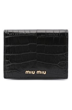 Женские кожаное портмоне MIU MIU черного цвета по цене 26500 руб., арт. 5MV204-2B8G-F0002 | Фото 1 Женские кожаное портмоне MIU MIU черного цвета, арт. 5MV204-2B8G-F0002 | Фото 1