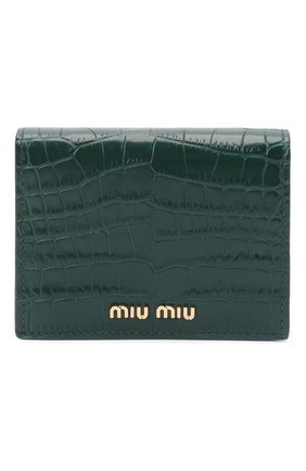 Женские кожаное портмоне MIU MIU зеленого цвета по цене 26500 руб., арт. 5MV204-2B8G-F077U | Фото 1 Женские кожаное портмоне MIU MIU зеленого цвета, арт. 5MV204-2B8G-F077U | Фото 1