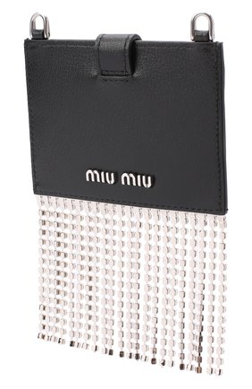 Женский кожаный футляр для кредитных карт MIU MIU черного цвета по цене 47500 руб., арт. 5DH020-2D5M-F0002 | Фото 2 Женский кожаный футляр для кредитных карт MIU MIU черного цвета, арт. 5DH020-2D5M-F0002 | Фото 2