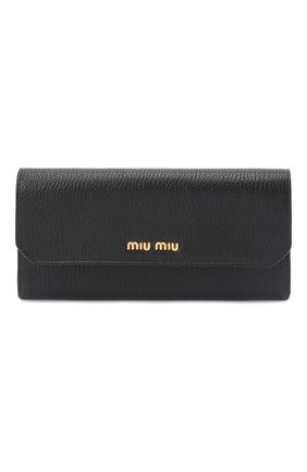 Женские кожаное портмоне MIU MIU черного цвета по цене 41000 руб., арт. 5MH379-2EW8-F0002 | Фото 1 Женские кожаное портмоне MIU MIU черного цвета, арт. 5MH379-2EW8-F0002 | Фото 1
