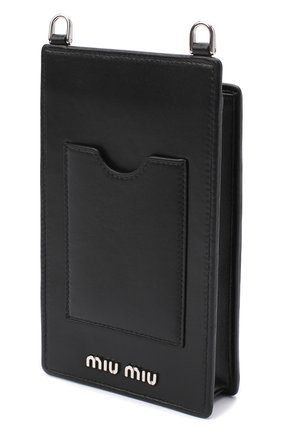 Мужского кожаный чехол для iphone MIU MIU черного цвета по цене 42000 руб., арт. 5ZH079-FVJ-F0002 | Фото 2 Мужского кожаный чехол для iphone MIU MIU черного цвета, арт. 5ZH079-FVJ-F0002 | Фото 2
