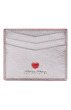 Женский кожаный футляр для кредитных карт MIU MIU серебряного цвета по цене 19000 руб., арт. 5MC002-2BC3-F0135 | Фото 1 Женский кожаный футляр для кредитных карт MIU MIU серебряного цвета, арт. 5MC002-2BC3-F0135 | Фото 1