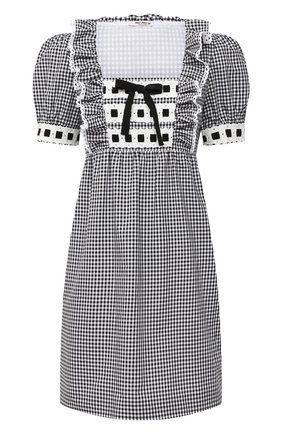 Женское хлопковое платье MIU MIU черного цвета по цене 110000 руб., арт. MF3808-318-F0002 | Фото 1 Женское хлопковое платье MIU MIU черного цвета, арт. MF3808-318-F0002 | Фото 1
