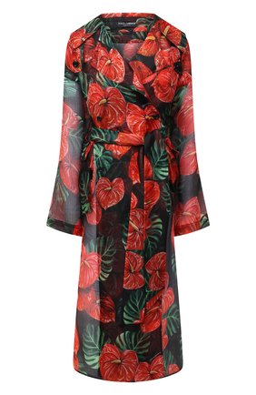 Женское шелковое пальто DOLCE & GABBANA красного цвета по цене 215500 руб., арт. F0Z78T/IS1D0 | Фото 1 Женское шелковое пальто DOLCE & GABBANA красного цвета, арт. F0Z78T/IS1D0 | Фото 1
