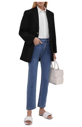 Женские кожаные шлепанцы BOTTEGA VENETA белого цвета по цене 83600 руб., арт. 608853/VBSS0 | Фото 2 Женские кожаные шлепанцы BOTTEGA VENETA белого цвета, арт. 608853/VBSS0 | Фото 2