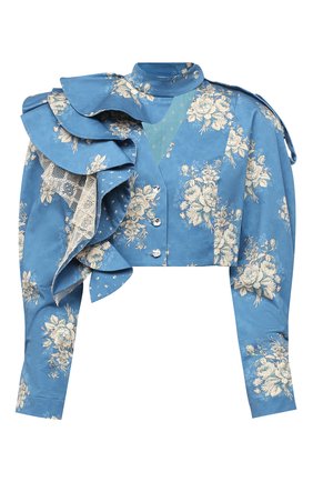 Женский шелковый жакет ULYANA SERGEENKO синего цвета по цене 149500 руб., арт. GBT002SS20P (0199т20) | Фото 1 Женский шелковый жакет ULYANA SERGEENKO синего цвета, арт. GBT002SS20P (0199т20) | Фото 1
