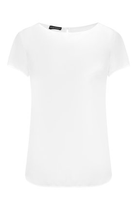 Женский шелковый топ EMPORIO ARMANI белого цвета по цене 29950 руб., арт. 9NC05T/92306 | Фото 1 Женский шелковый топ EMPORIO ARMANI белого цвета, арт. 9NC05T/92306 | Фото 1