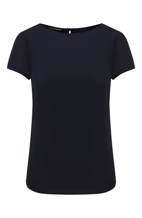Женский шелковый топ EMPORIO ARMANI синего цвета по цене 29950 руб., арт. 9NC05T/92306 | Фото 1 Женский шелковый топ EMPORIO ARMANI синего цвета, арт. 9NC05T/92306 | Фото 1