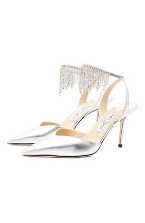 Женская кожаные туфли birtie 85 JIMMY CHOO серебряного цвета по цене 84100 руб., арт. BIRTIE 85/DRU | Фото 1 Женская кожаные туфли birtie 85 JIMMY CHOO серебряного цвета, арт. BIRTIE 85/DRU | Фото 1