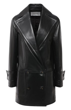 Женское кожаное пальто VALENTINO черного цвета по цене 398500 руб., арт. UB3NB05D5K1 | Фото 1 Женское кожаное пальто VALENTINO черного цвета, арт. UB3NB05D5K1 | Фото 1