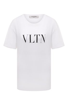 Женская хлопковая футболка VALENTINO черно-белого цвета по цене 28650 руб., арт. UB3MG07D3V6 | Фото 1 Женская хлопковая футболка VALENTINO черно-белого цвета, арт. UB3MG07D3V6 | Фото 1