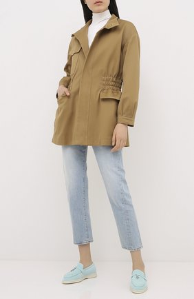 Женские замшевые лоферы summer charms walk LORO PIANA голубого цвета по цене 51200 руб., арт. FAE5444 | Фото 2 Женские замшевые лоферы summer charms walk LORO PIANA голубого цвета, арт. FAE5444 | Фото 2