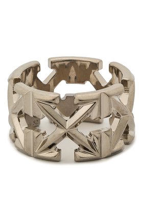 Женское кольцо OFF-WHITE серебряного цвета по цене 19450 руб., арт. 0W0C007S20MET0017200 | Фото 2 Женское кольцо OFF-WHITE серебряного цвета, арт. 0W0C007S20MET0017200 | Фото 2
